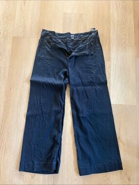 Anthropologie Maeve Collette Navy Linen Pants